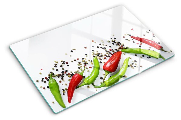 Üveg vágódeszka Paprika és bors