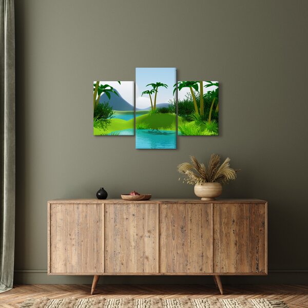 Kép - tavak dzsungelben (90x60 cm)