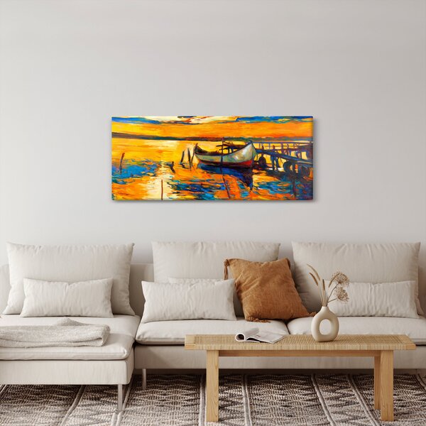 Kép - Hajó naplementekor (120x50 cm)