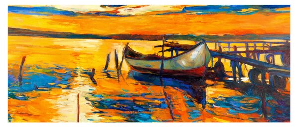 Kép - Hajó naplementekor (120x50 cm)