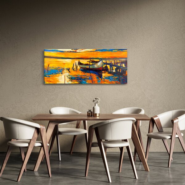 Kép - Hajó naplementekor (120x50 cm)
