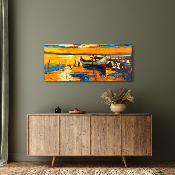 Kép - Hajó naplementekor (120x50 cm)