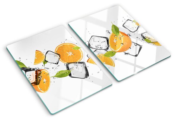 Üveg vágódeszka fényképpel Citrus jéggel