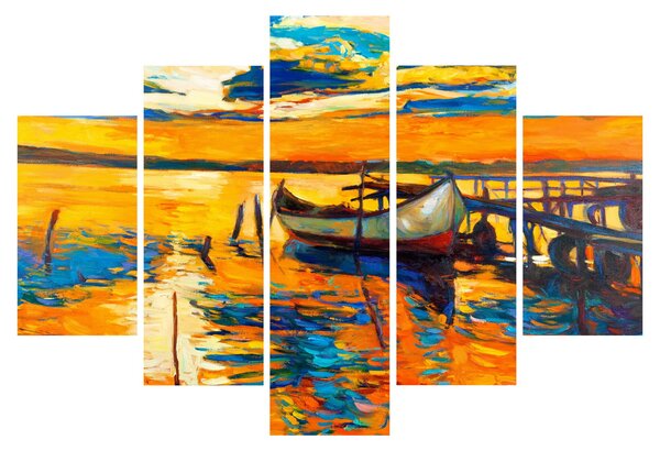 Kép - Hajó naplementekor (150x105 cm)