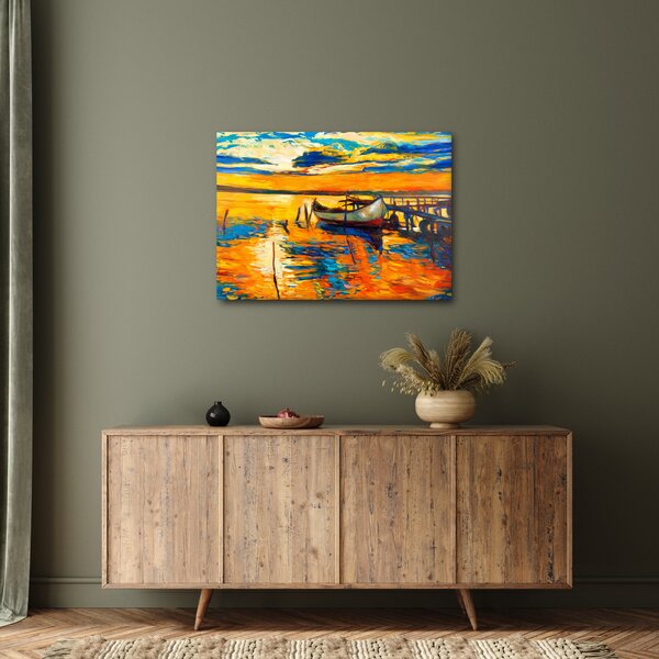 Kép - Hajó naplementekor (70x50 cm)