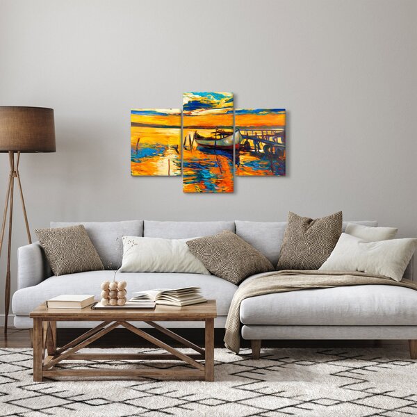 Kép - Hajó naplementekor (90x60 cm)