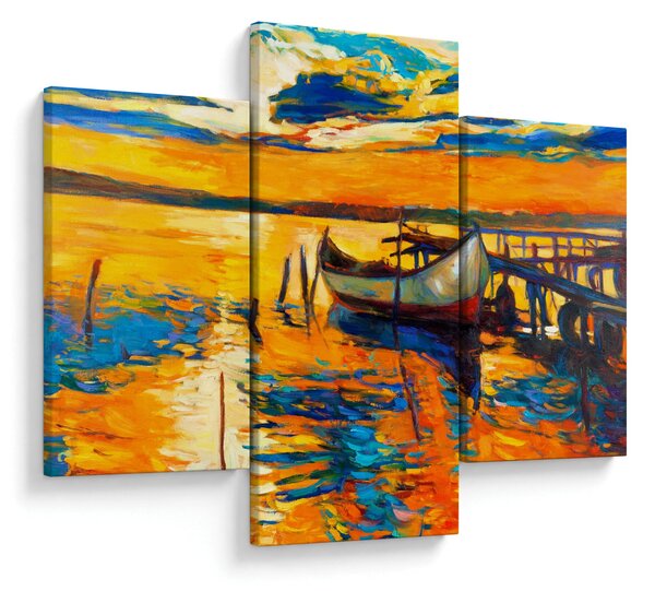 Kép - Hajó naplementekor (90x60 cm)