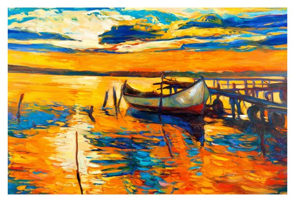 Kép - Hajó naplementekor (90x60 cm)