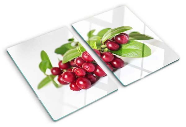 Üveg vágódeszka Áfonya levelekkel