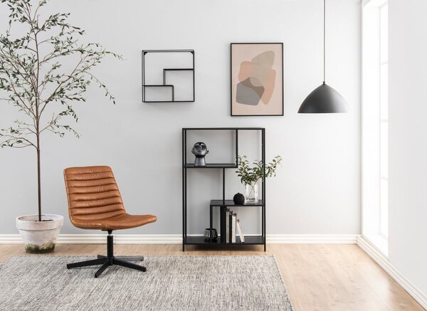 Fekete könyvespolc 77x114 cm Seaford – Actona