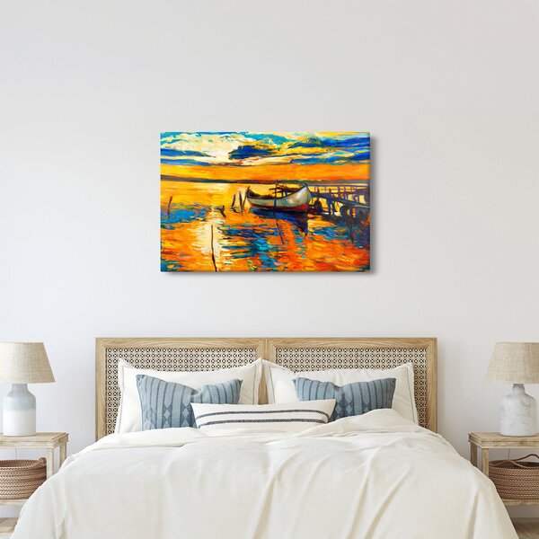 Kép - Hajó naplementekor (90x60 cm)