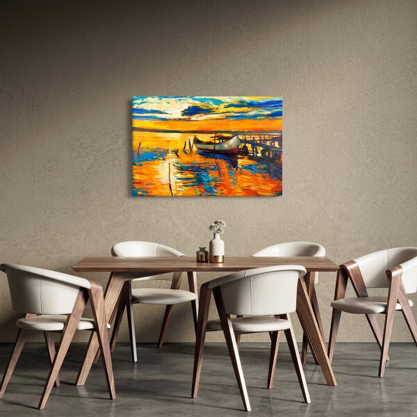 Kép - Hajó naplementekor (90x60 cm)