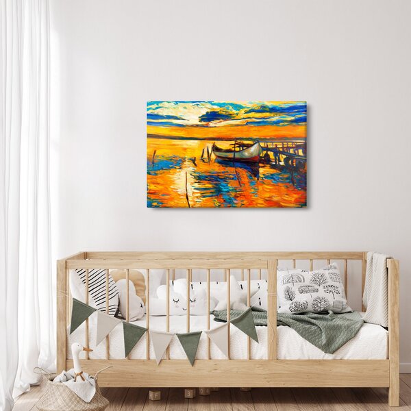 Kép - Hajó naplementekor (90x60 cm)