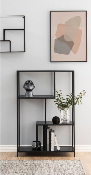 Fekete könyvespolc 77x114 cm Seaford – Actona