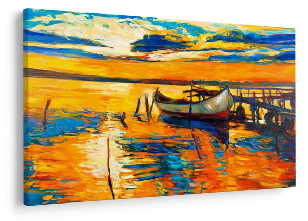 Kép - Hajó naplementekor (90x60 cm)