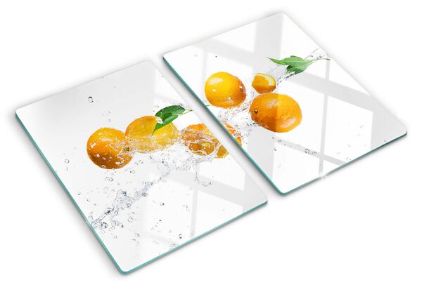 Edzett üveg vágódeszka Citrusfélék vízzel