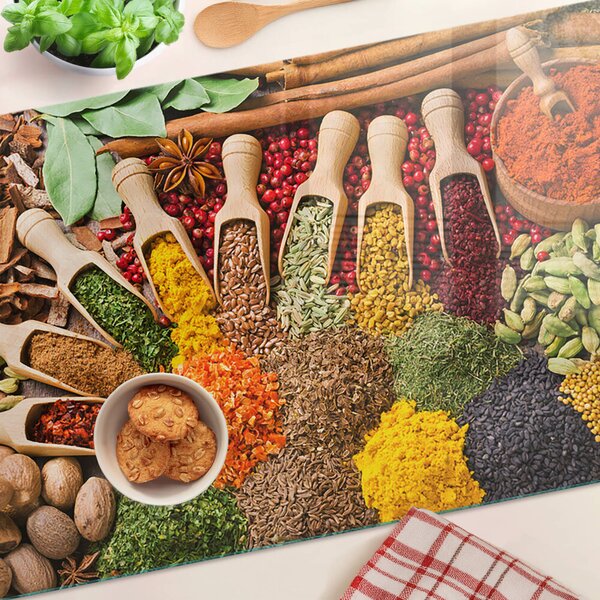 Üveg vágódeszka Fűszerek és gyógynövények