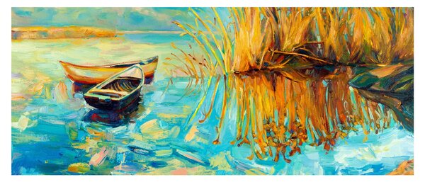 Kép - Tó csónakokkal (120x50 cm)