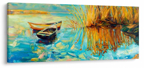Kép - Tó csónakokkal (120x50 cm)