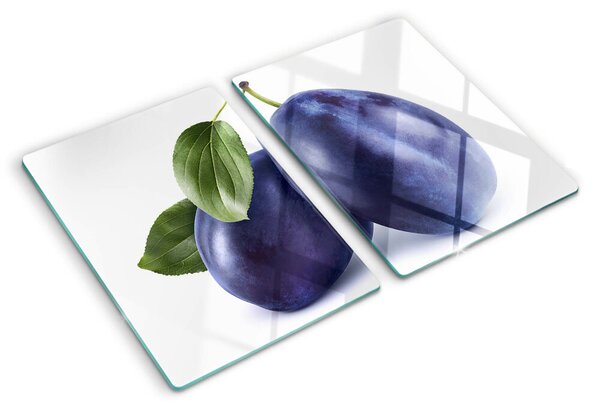 Üveg vágódeszka fényképpel Szilva levelekkel