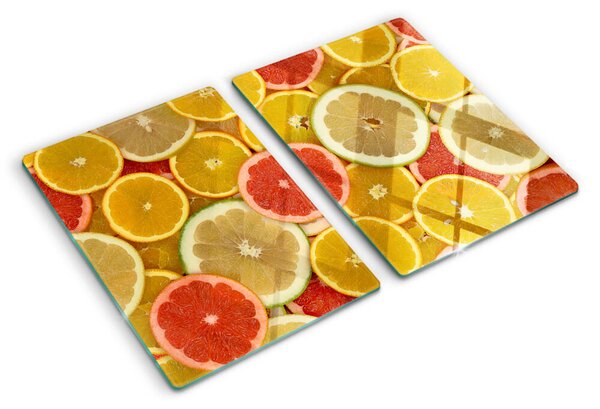 Üveg vágódeszka Citrusfélék szivárvány színeiben