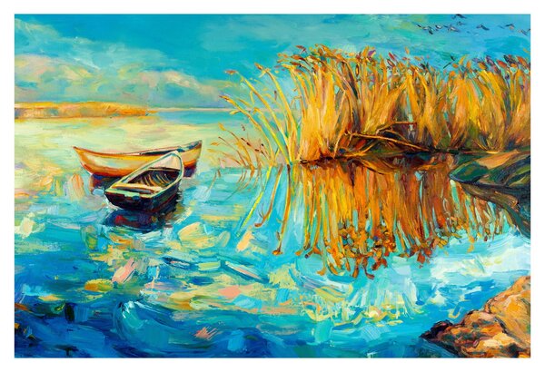 Kép - Tó csónakokkal (90x60 cm)