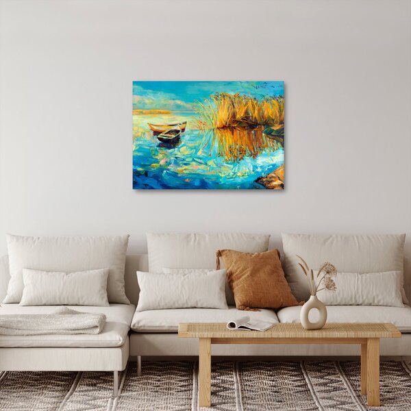 Kép - Tó csónakokkal (70x50 cm)