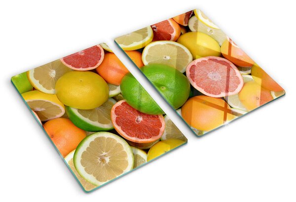 Üveg vágódeszka fényképpel Citrusfélék színekben