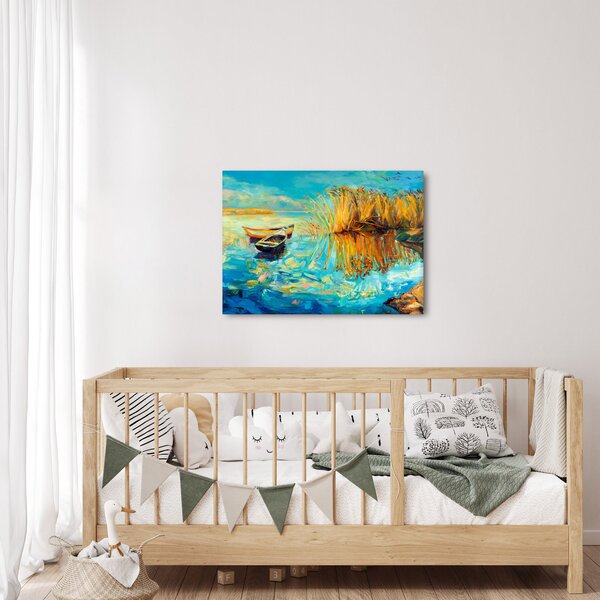 Kép - Tó csónakokkal (70x50 cm)