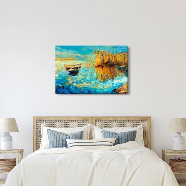 Kép - Tó csónakokkal (90x60 cm)