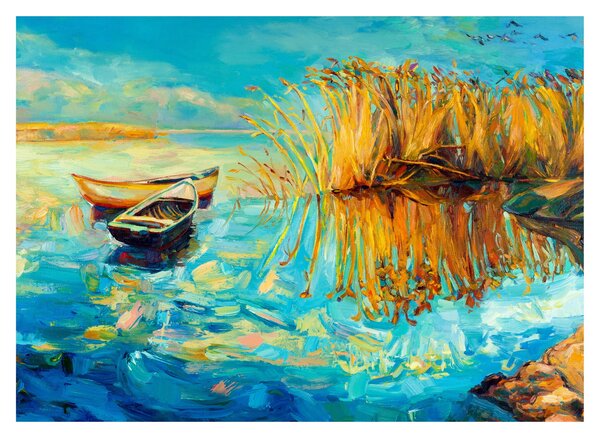 Kép - Tó csónakokkal (70x50 cm)