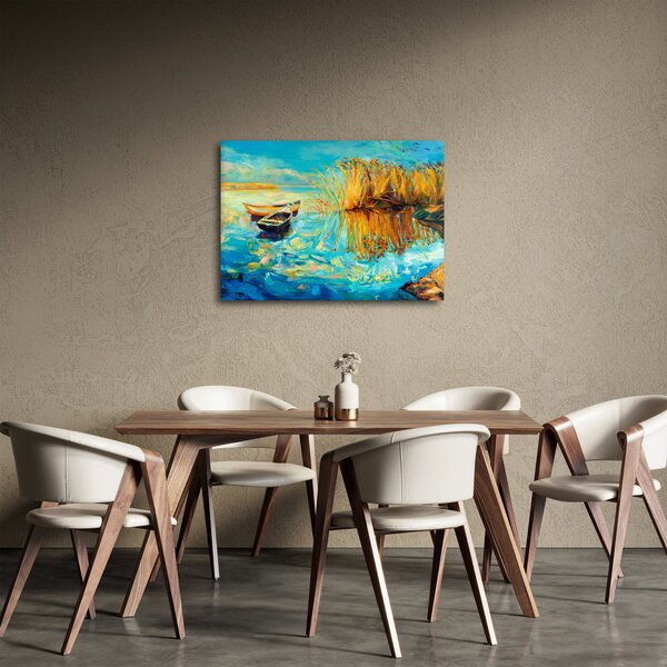 Kép - Tó csónakokkal (70x50 cm)