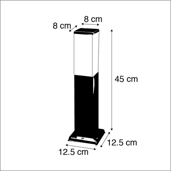 Okos kültéri lámpa 45 cm acél, Wifi P45-tel - Malios