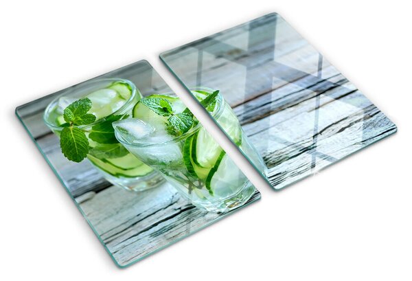 Üveg vágódeszka Menta és uborka koktélok