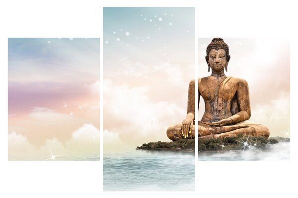 Kép - Buddha vigyáz a földre (90x60 cm)
