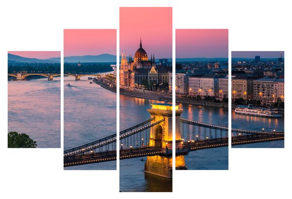 Kép - panoráma a városra, Budapest, Magyarország (150x105 cm)