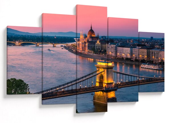 Kép - panoráma a városra, Budapest, Magyarország (150x105 cm)