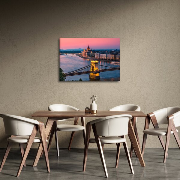 Kép - panoráma a városra, Budapest, Magyarország (70x50 cm)