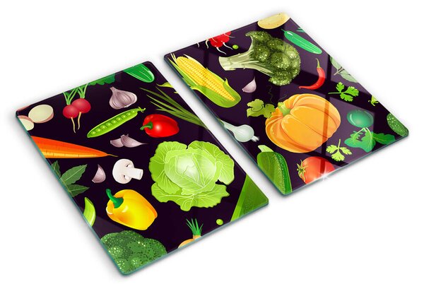 Üveg vágódeszka Zöldségek és fűszernövények