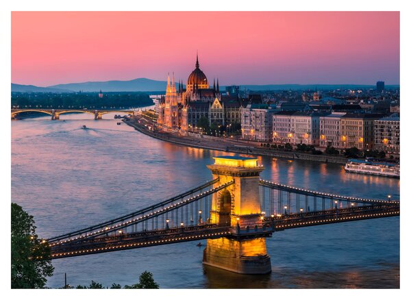 Kép - panoráma a városra, Budapest, Magyarország (70x50 cm)