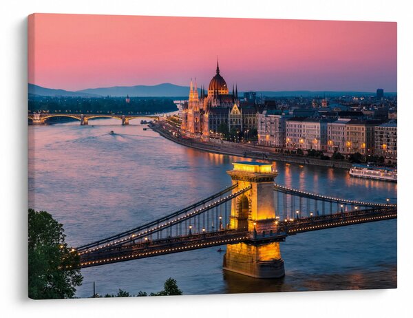 Kép - panoráma a városra, Budapest, Magyarország (70x50 cm)