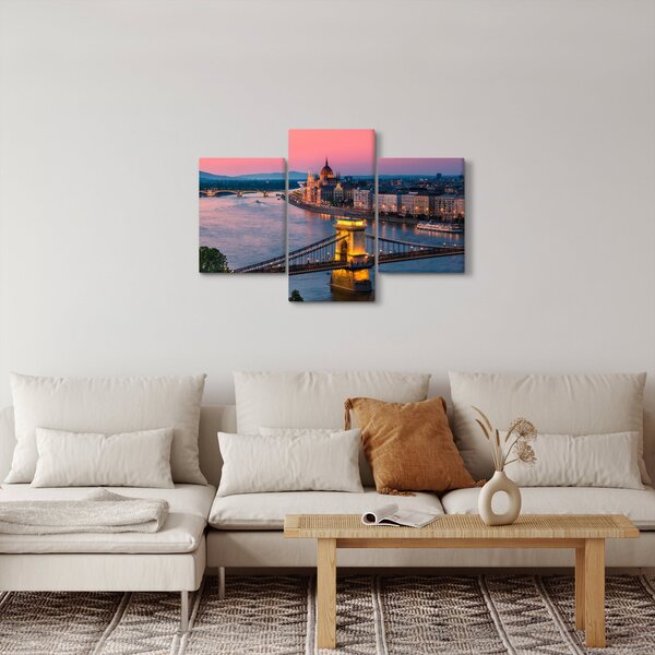Kép - panoráma a városra, Budapest, Magyarország (90x60 cm)