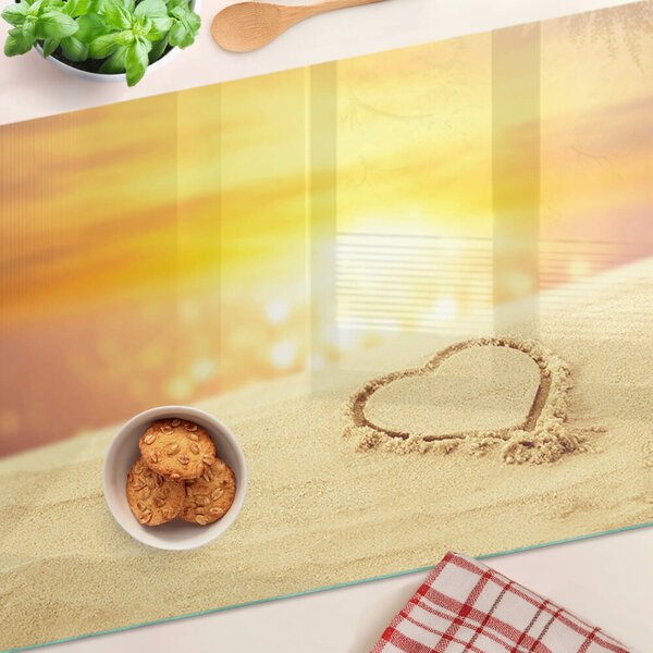 Üveg vágódeszka Strand naplementekor