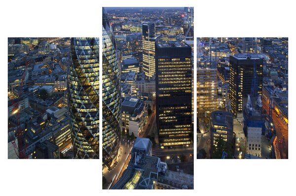 Kép - London esti panorámája (90x60 cm)