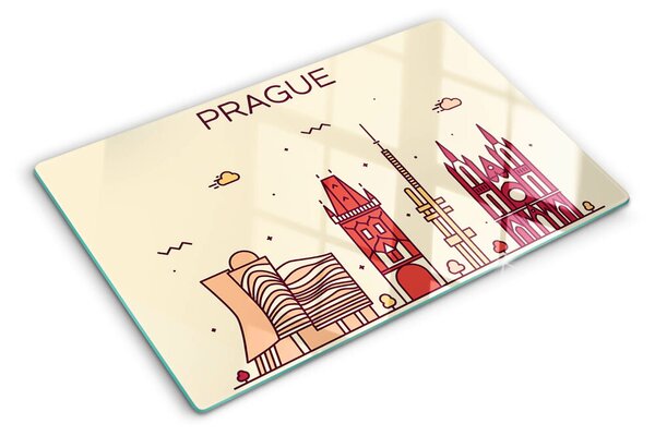 Üveg vágódeszka fényképpel Prága - városkép