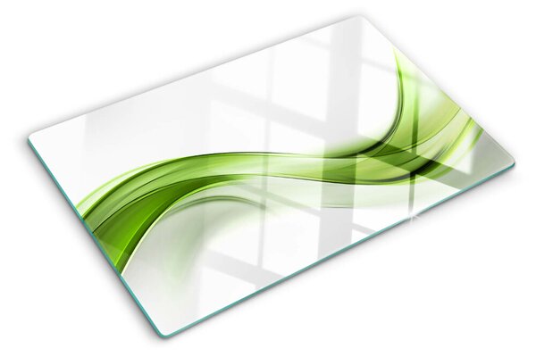 Üveg vágódeszka Zöld absztrakt hullámok