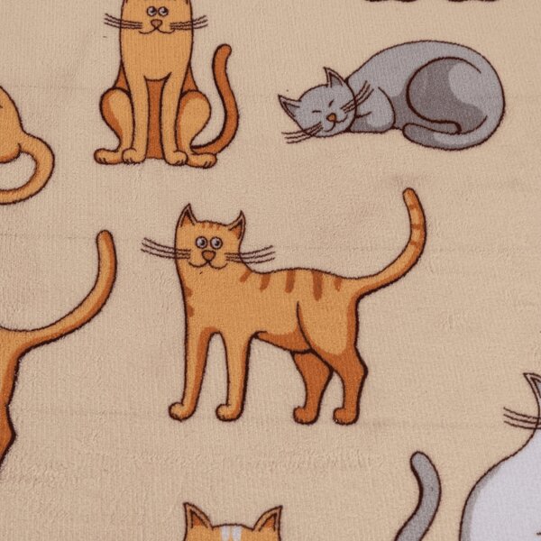 Mikroplüss lepedő COLORED CATS 90x200 cm krémszínű