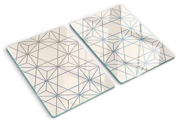 Edzett üveg vágódeszka Geometria háromszögekkel és vonalakkal