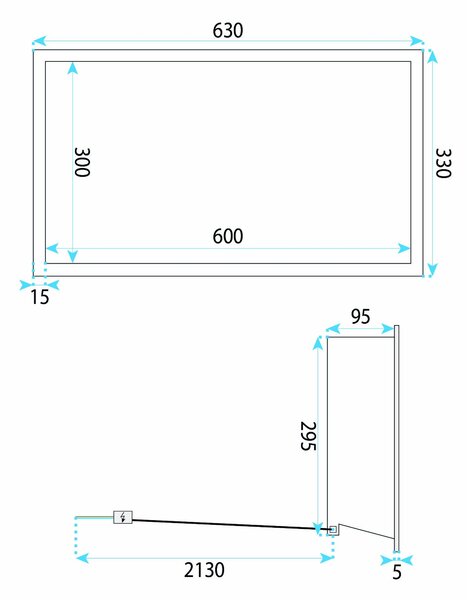Süllyesztett fürdőszobai polc LED 30x60 brush copper