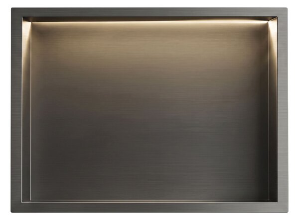 Süllyesztett fürdőszobai polc LED 30x45 Titan